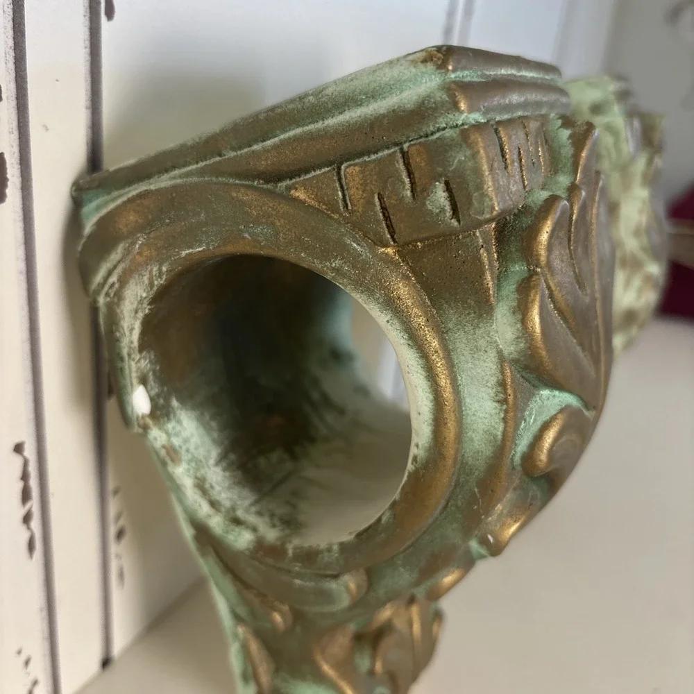 VTG Drapery Sconce Curtain Rod Holders Corbels Gold‎ Hollywood Regency Set of 2